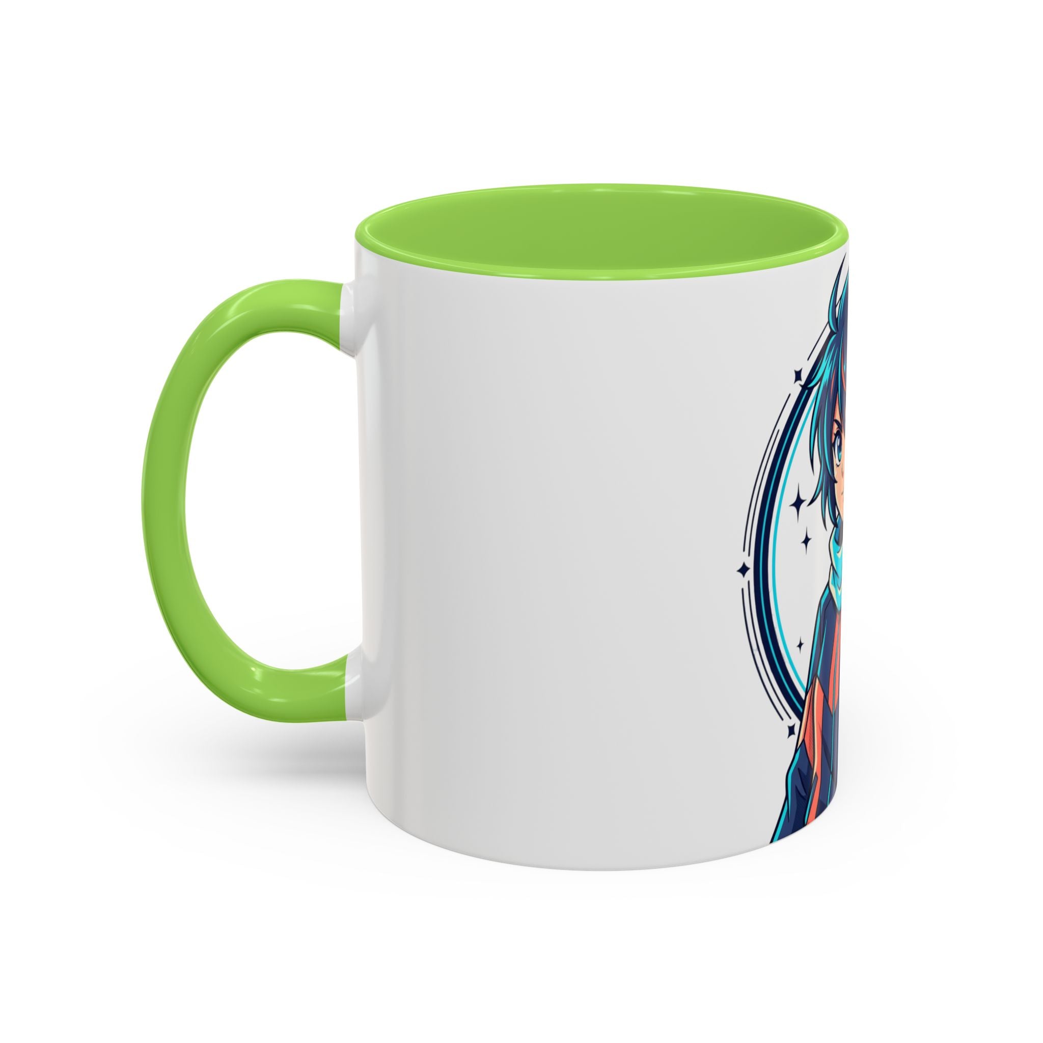 Anime Boy Character Mug — Colorful 11oz/15oz Coffee Cup with Scarfed Hero Design