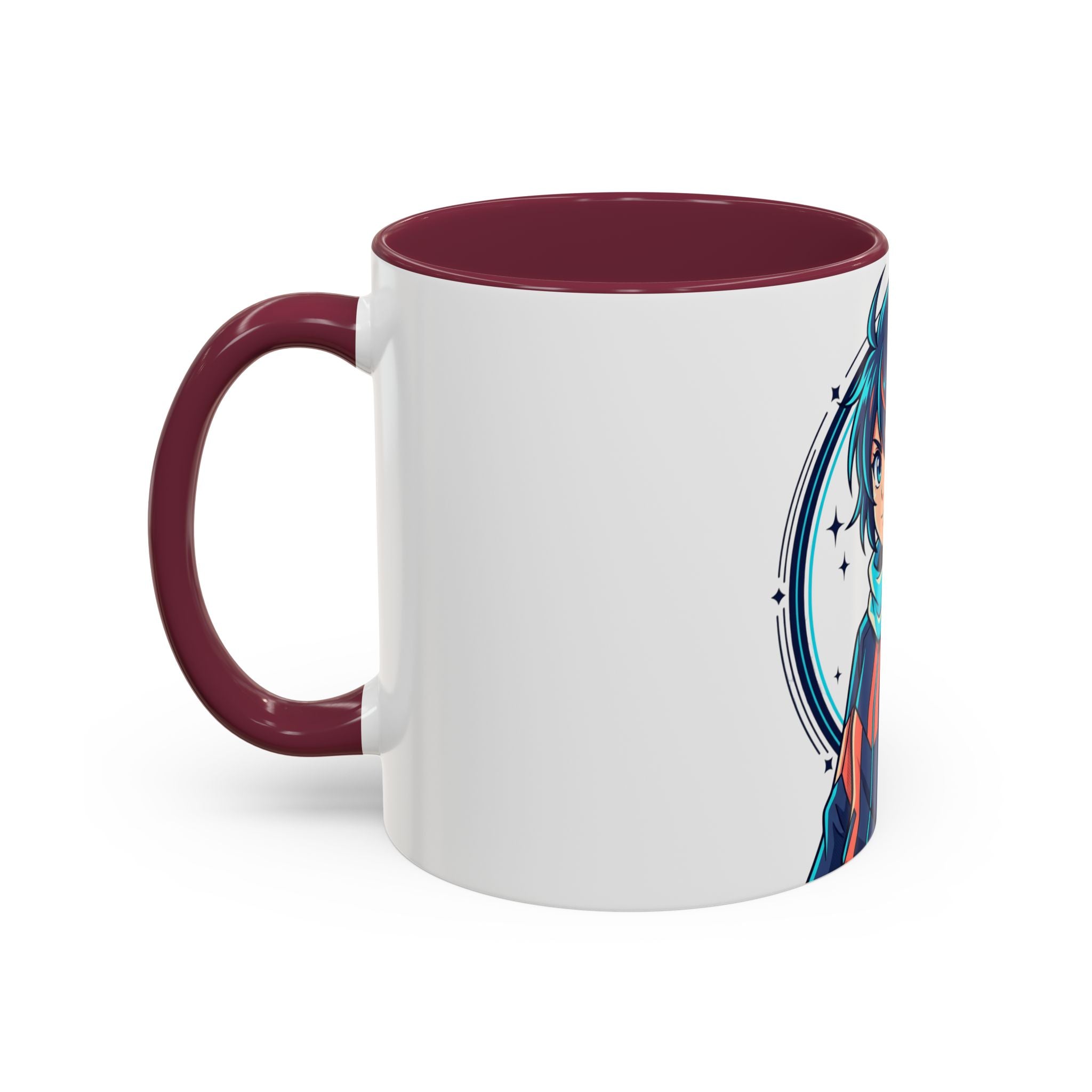 Anime Boy Character Mug — Colorful 11oz/15oz Coffee Cup with Scarfed Hero Design